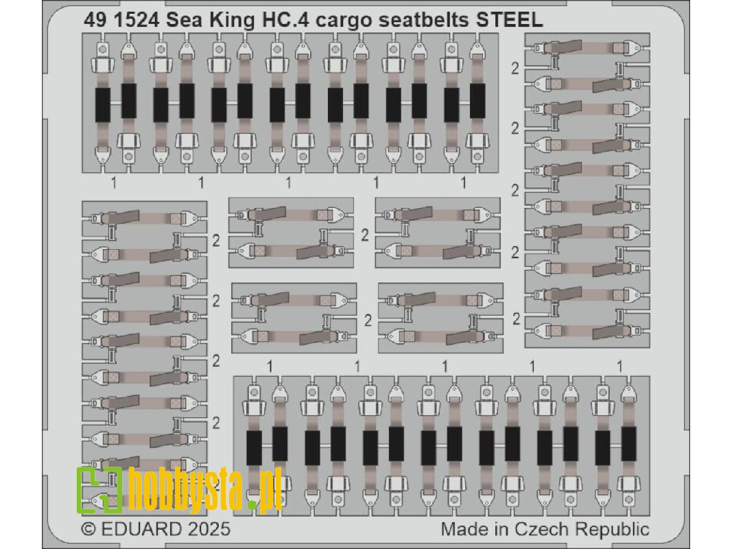Sea King HC.4 cargo seatbelts STEEL 1/48 - AIRFIX - image 1 Sea King HC.4 cargo seatbelts STEEL 1/48 - AIRFIX - image 1