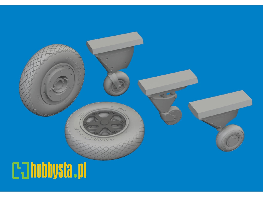 F4F-4 wheels late 1/48 - ACADEMY - image 1 F4F-4 wheels late 1/48 - ACADEMY - image 1