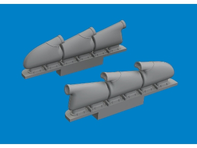 Spitfire Mk. V three-stacks exhaust rounded PRINT 1/72 - TAMIYA - image 1