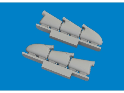 Spitfire Mk. V three-stacks exhaust rounded PRINT 1/72 - TAMIYA - image 3