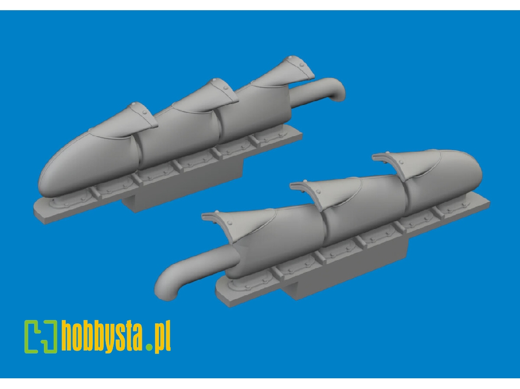 Spitfire Mk. V three-stacks exhaust fishtail PRINT 1/72 - TAMIYA - image 1 Spitfire Mk. V three-stacks exhaust fishtail PRINT 1/72 - TAMIYA - image 1