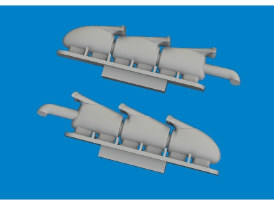 Spitfire Mk. V three-stacks exhaust fishtail PRINT 1/72 - TAMIYA - image 3