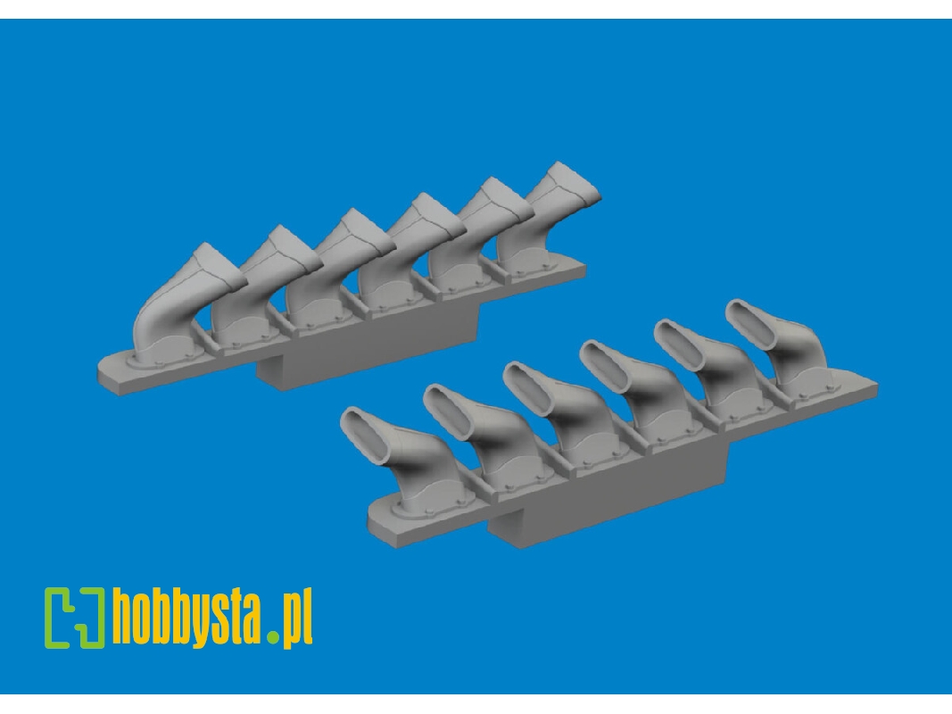 Spitfire Mk. V six-stacks exhaust fishtail PRINT 1/72 - TAMIYA - image 1 Spitfire Mk. V six-stacks exhaust fishtail PRINT 1/72 - TAMIYA - image 1