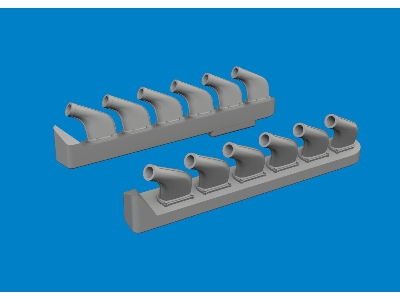 P-51 exhaust stacks PRINT 1/72 - TAMIYA - image 1