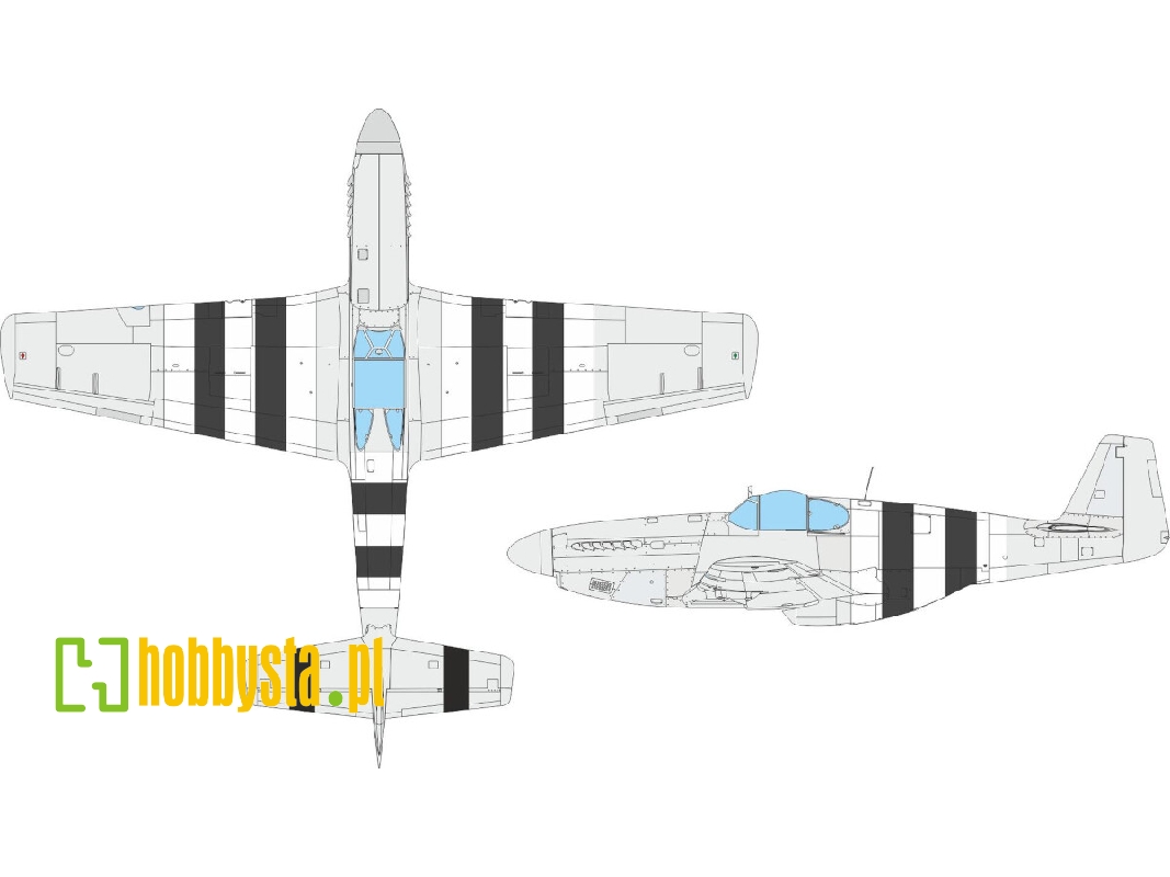P-51B/ C D-day stripes 1/48 - EDUARD - image 1 P-51B/ C D-day stripes 1/48 - EDUARD - image 1