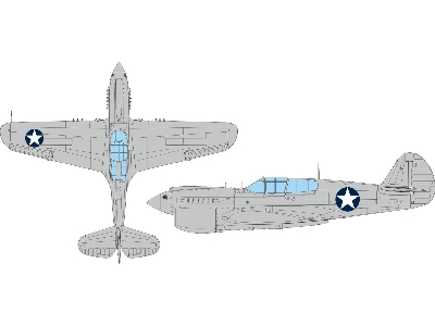 P-40E US national insignia circular 1/48 - EDUARD - image 1