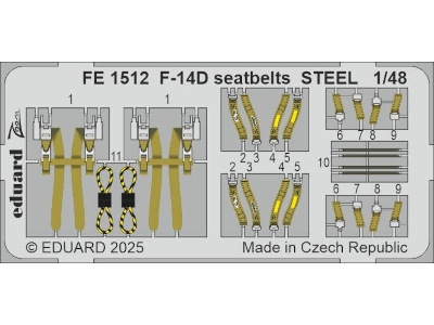 F-14D seatbelts STEEL 1/48 - GREAT WALL HOBBY - image 1