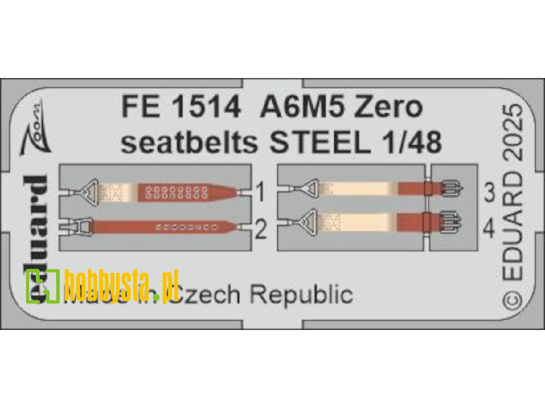 A6M5 Zero seatbelts STEEL 1/48 - FINE MOLDS - image 1 A6M5 Zero seatbelts STEEL 1/48 - FINE MOLDS - image 1