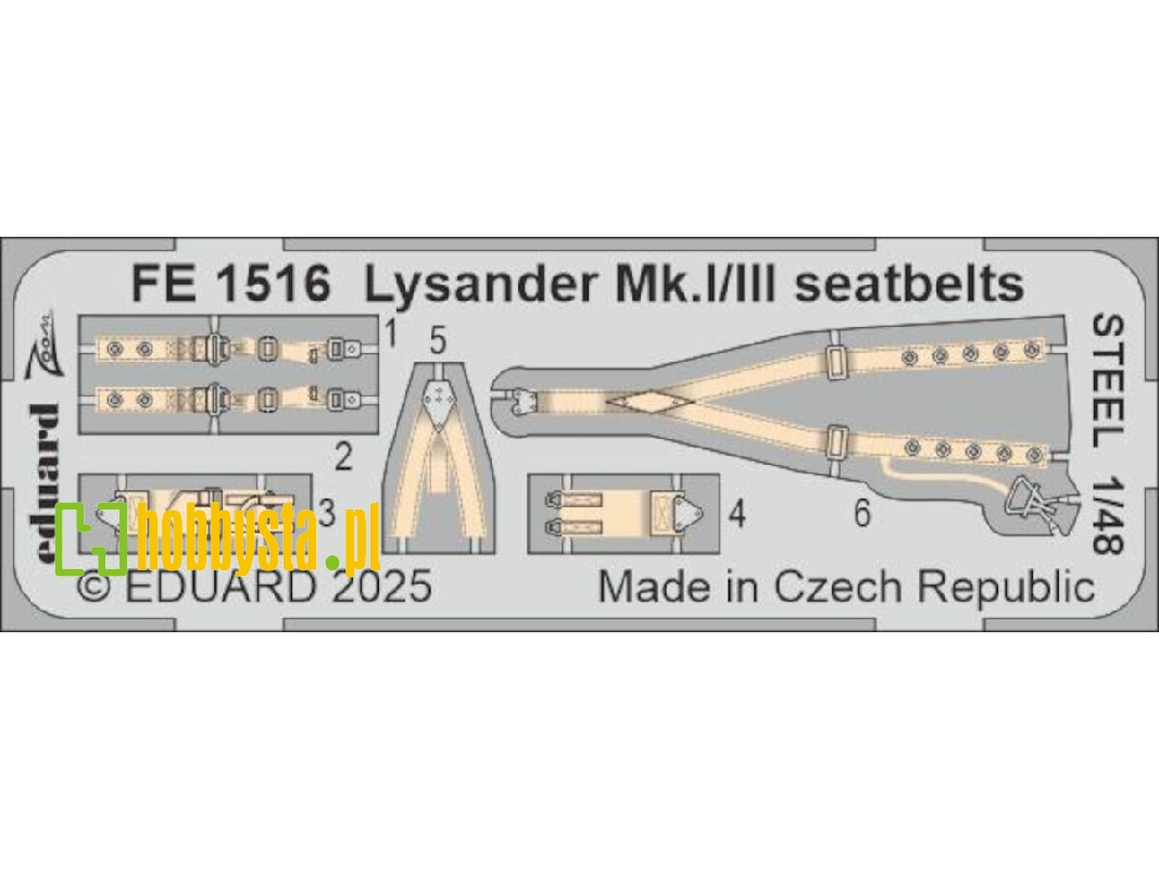 Lysander Mk. I/III seatbelts STEEL 1/48 - AIRFIX - image 1 Lysander Mk. I/III seatbelts STEEL 1/48 - AIRFIX - image 1