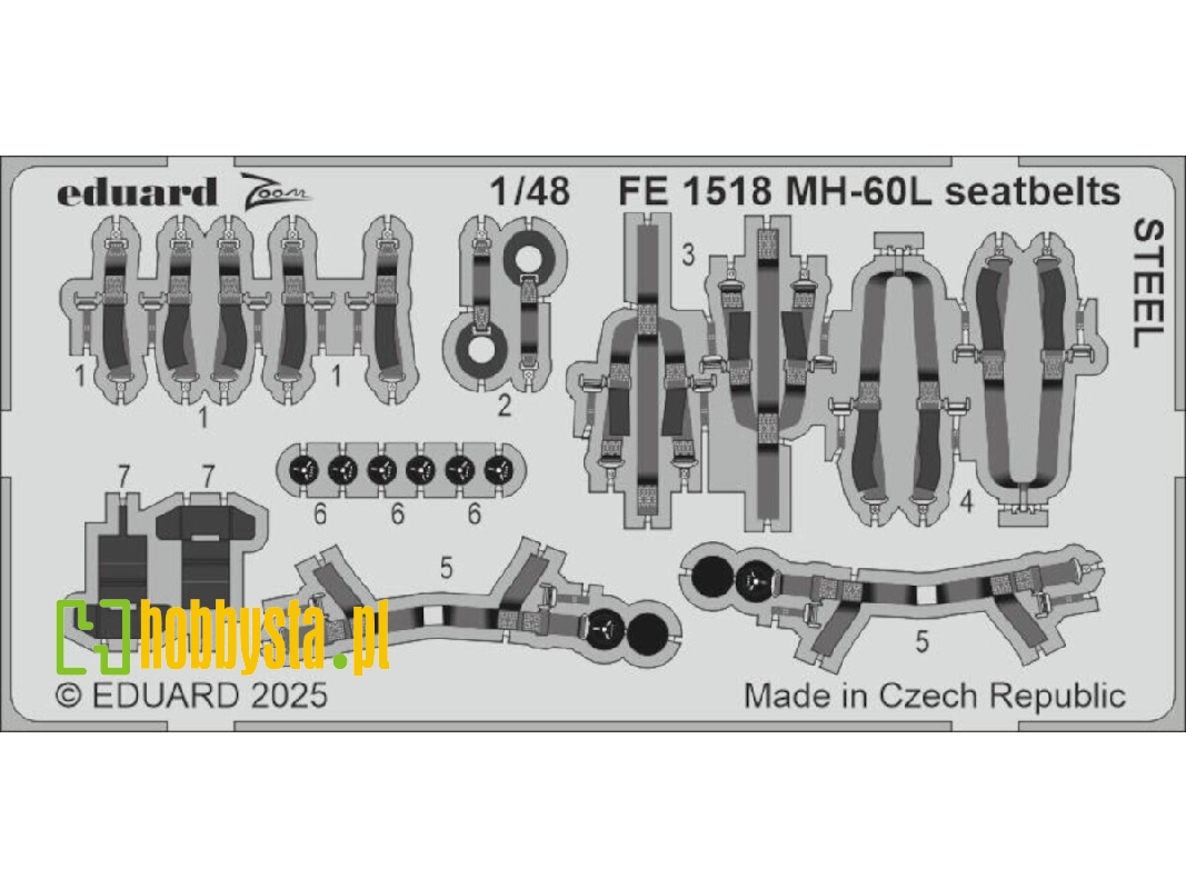 MH-60L seatbelts STEEL 1/48 - ICM - image 1 MH-60L seatbelts STEEL 1/48 - ICM - image 1