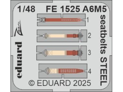 A6M5 seatbelts STEEL 1/48 - EDUARD - image 1