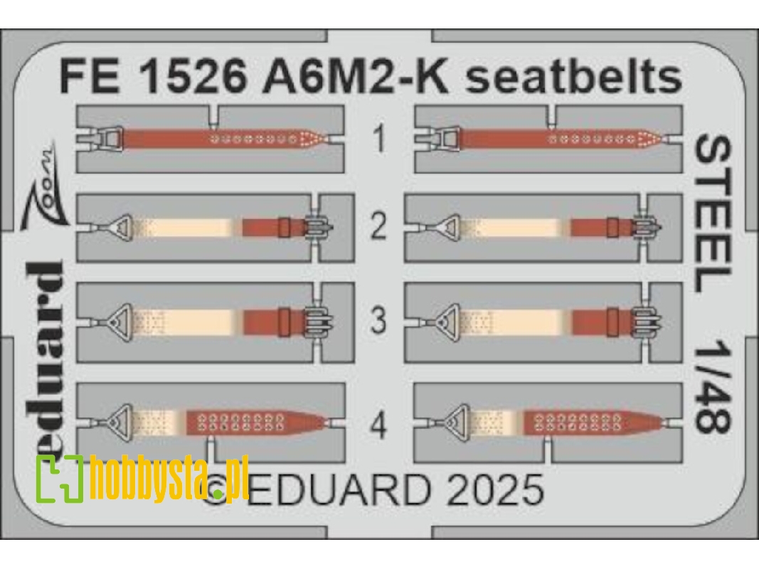 A6M2-K seatbelts STEEL 1/48 - EDUARD - image 1 A6M2-K seatbelts STEEL 1/48 - EDUARD - image 1