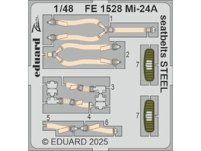Mi-24A seatbelts STEEL 1/48 - TRUMPETER - image 1