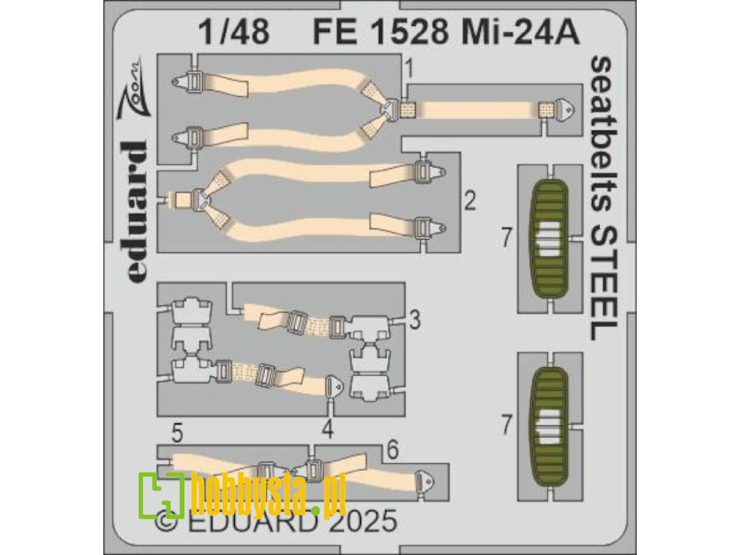 Mi-24A seatbelts STEEL 1/48 - TRUMPETER - image 1 Mi-24A seatbelts STEEL 1/48 - TRUMPETER - image 1