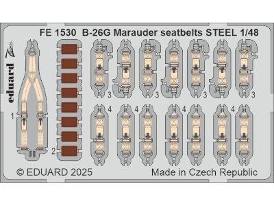 B-26G Marauder seatbelts STEEL 1/48 - ICM - image 1