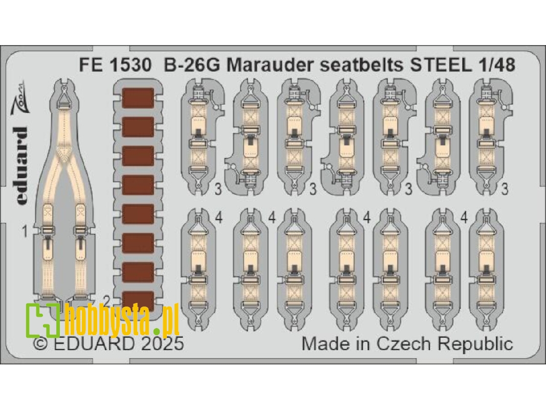 B-26G Marauder seatbelts STEEL 1/48 - ICM - image 1 B-26G Marauder seatbelts STEEL 1/48 - ICM - image 1