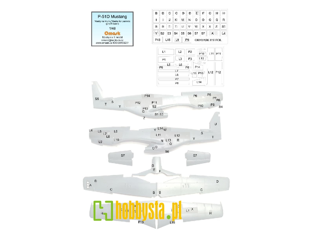 North American P-51 D Mustang - Mask For Panels (For Eduard Kits) - image 1 North American P-51 D Mustang - Mask For Panels (For Eduard Kits) - image 1