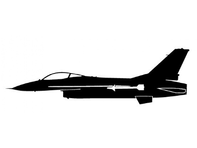 Sticker F-16 (15cm Black) - image 1