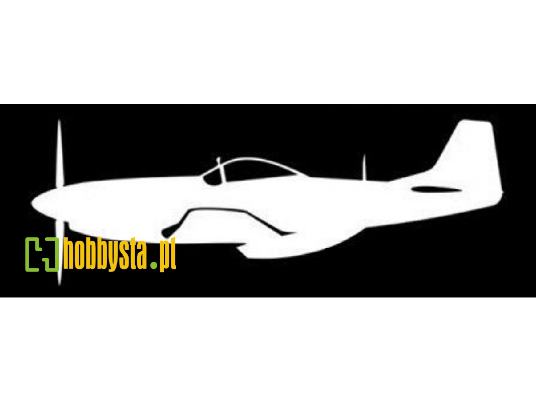 Sticker P-51d Mustang (15cm White) - image 1 Sticker P-51d Mustang (15cm White) - image 1