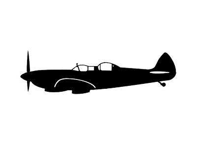 Sticker Spitfire Double Seater (15cm Black) - image 1