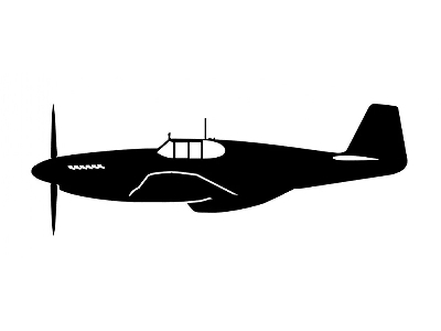 Sticker P-51b Mustang (15cm Black) - image 1