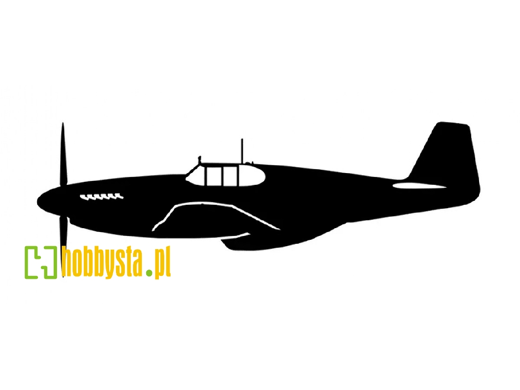 Sticker P-51b Mustang (15cm Black) - image 1 Sticker P-51b Mustang (15cm Black) - image 1