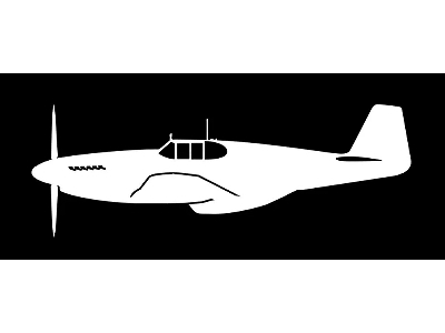 Sticker P-51b Mustang (15cm White) - image 1