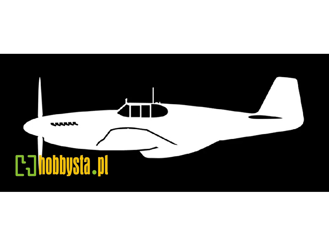 Sticker P-51b Mustang (15cm White) - image 1 Sticker P-51b Mustang (15cm White) - image 1