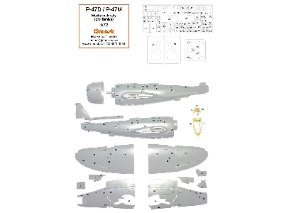 Republic P-47 D / M - Mask For Panels (For Tamiya Kits) - image 1