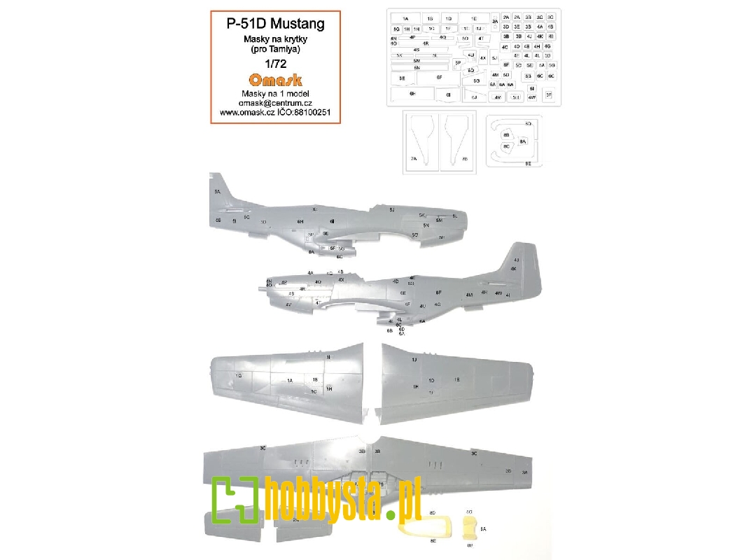 North American P-51 D - Mask For Panels (For Tamiya Kits) - image 1 North American P-51 D - Mask For Panels (For Tamiya Kits) - image 1