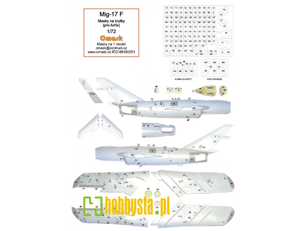 Mig-17 F - Mask For Panels (For Airfix Kits) - image 1 Mig-17 F - Mask For Panels (For Airfix Kits) - image 1