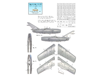 Mig-15 / Mig-15 Uti - Masks For Panels (For Eduard Kits) - image 1