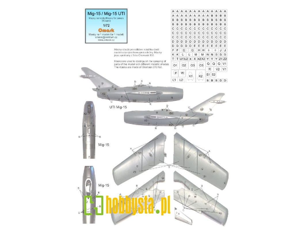 Mig-15 / Mig-15 Uti - Masks For Panels (For Eduard Kits) - image 1 Mig-15 / Mig-15 Uti - Masks For Panels (For Eduard Kits) - image 1
