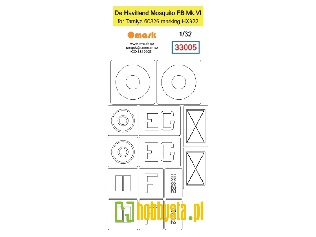 De Havilland Mosquito Fb Mk.Vi Mask (For Tamiya 60326 Marking Hx922) - image 1 De Havilland Mosquito Fb Mk.Vi Mask (For Tamiya 60326 Marking Hx922) - image 1
