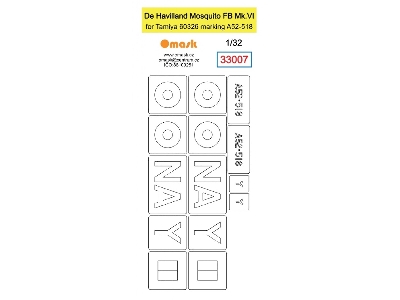 De Havilland Mosquito Fb Mk.Vi Mask (For Tamiya 60326 Marking A52-518) - image 1