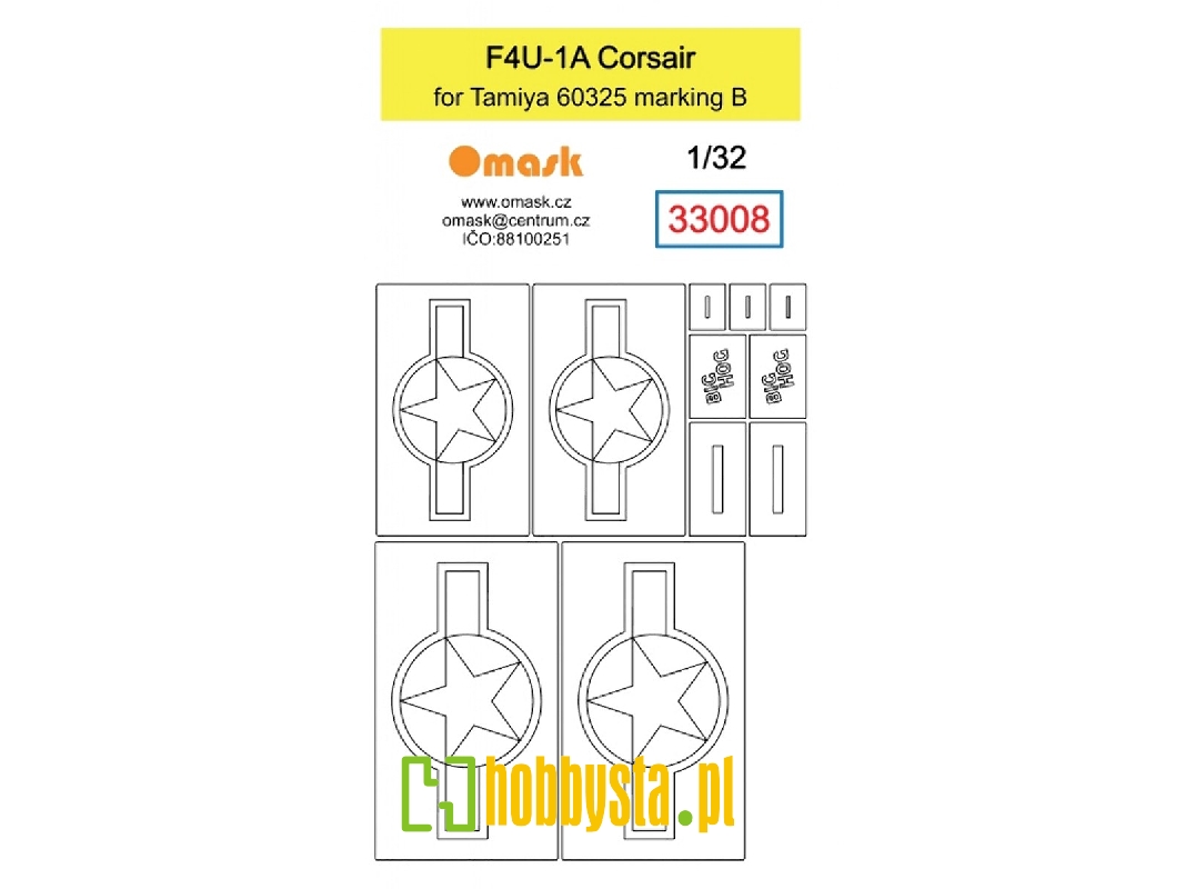 F4u-1a Corsair Mask (For Tamiya 60325 Marking B) - image 1 F4u-1a Corsair Mask (For Tamiya 60325 Marking B) - image 1