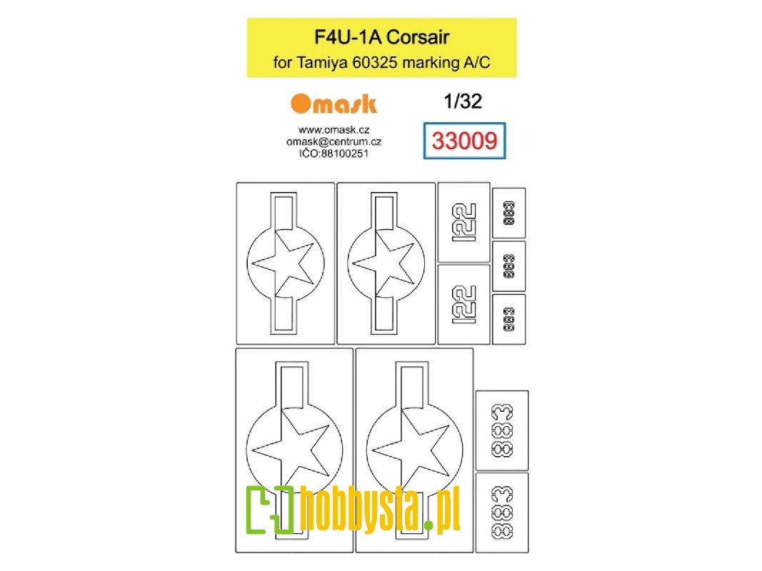 F4u-1a Corsair Mask (For Tamiya 60325 Marking A/C) - image 1 F4u-1a Corsair Mask (For Tamiya 60325 Marking A/C) - image 1