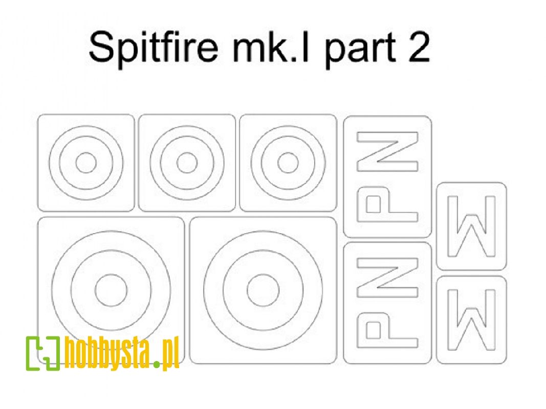 Spitfire Mk.I Mask Part 2 (For Eduard 11143 Camo B) - image 1 Spitfire Mk.I Mask Part 2 (For Eduard 11143 Camo B) - image 1