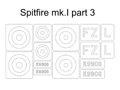 Spitfire Mk.I Mask Part 3 (For Eduard 11143 Camo C) - image 1