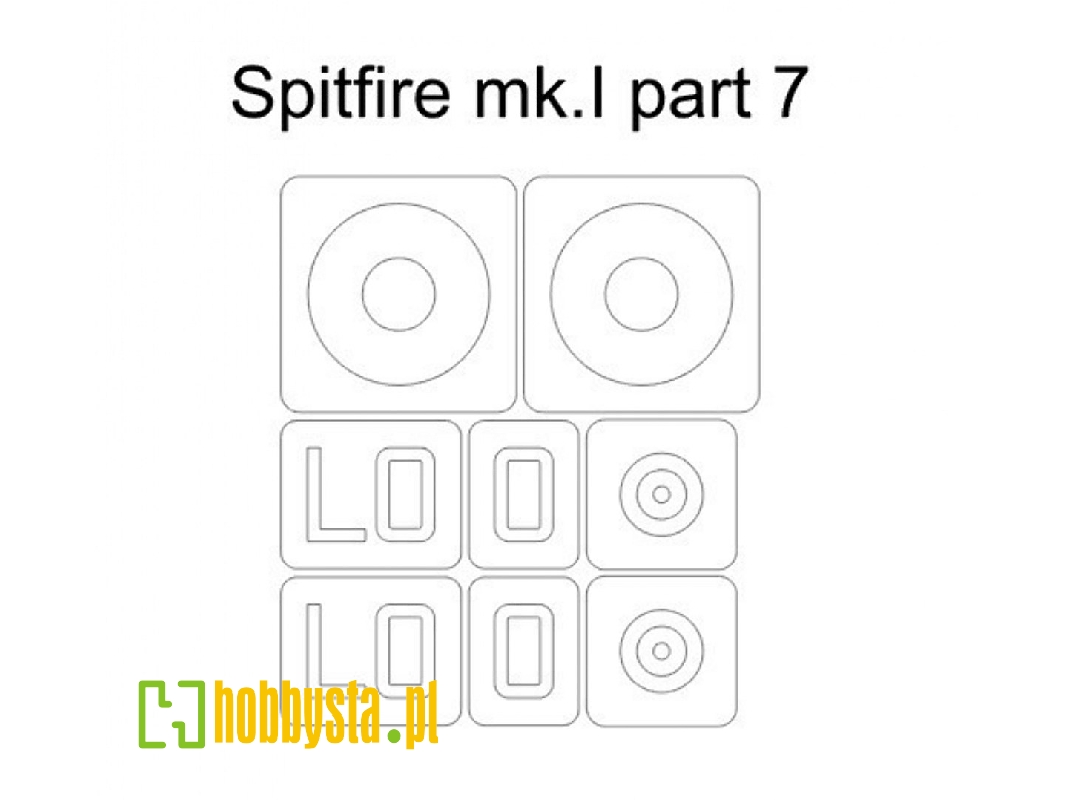 Spitfire Mk.I Mask Part 7 (For Eduard 11143 Camo D) - image 1 Spitfire Mk.I Mask Part 7 (For Eduard 11143 Camo D) - image 1