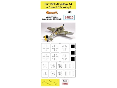 Fw 190f-8 (Yellow 14) Mask For Eduard 8179 Marking B - image 1
