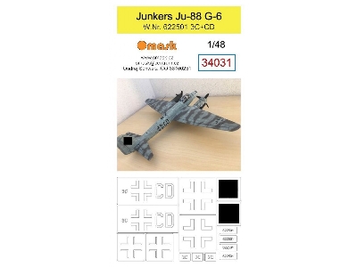 Junkers Ju-88g-6 W.Nr. 622501 3c+cd Mask - image 1