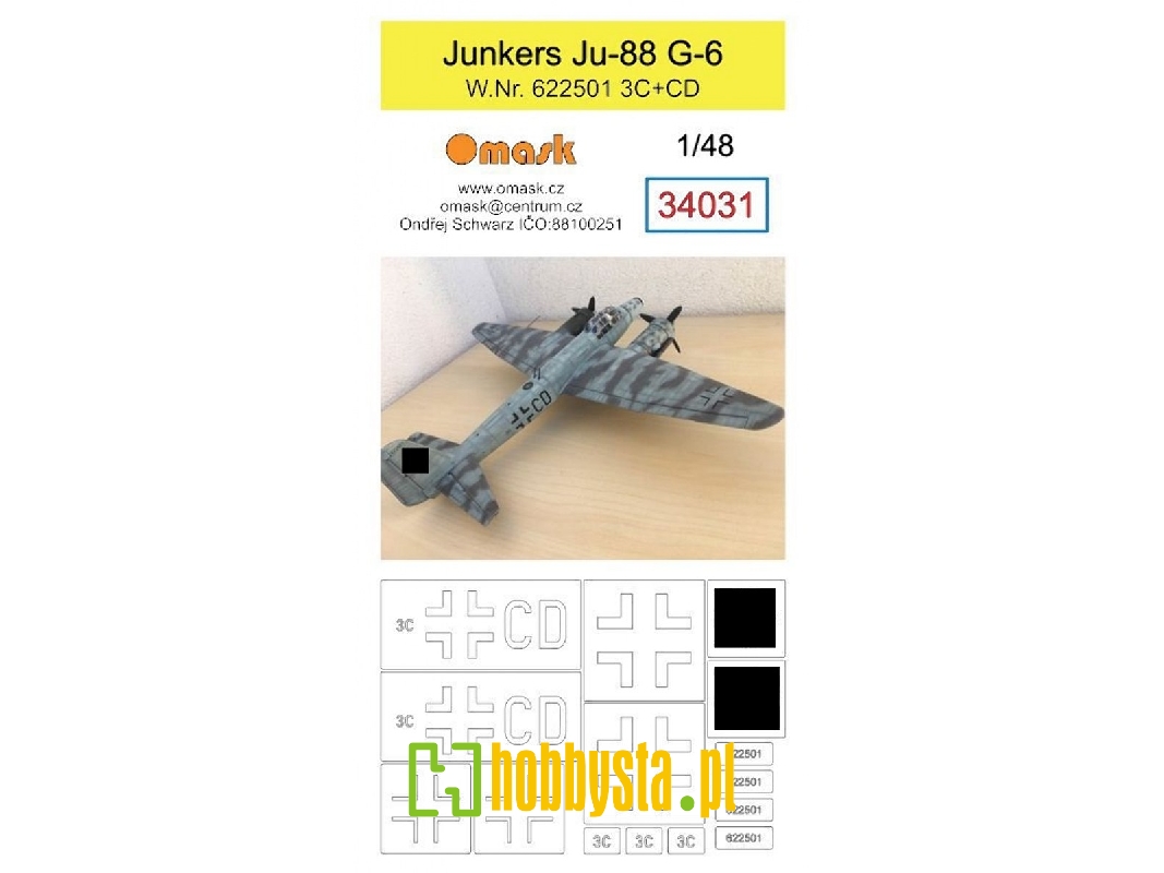 Junkers Ju-88g-6 W.Nr. 622501 3c+cd Mask - image 1 Junkers Ju-88g-6 W.Nr. 622501 3c+cd Mask - image 1