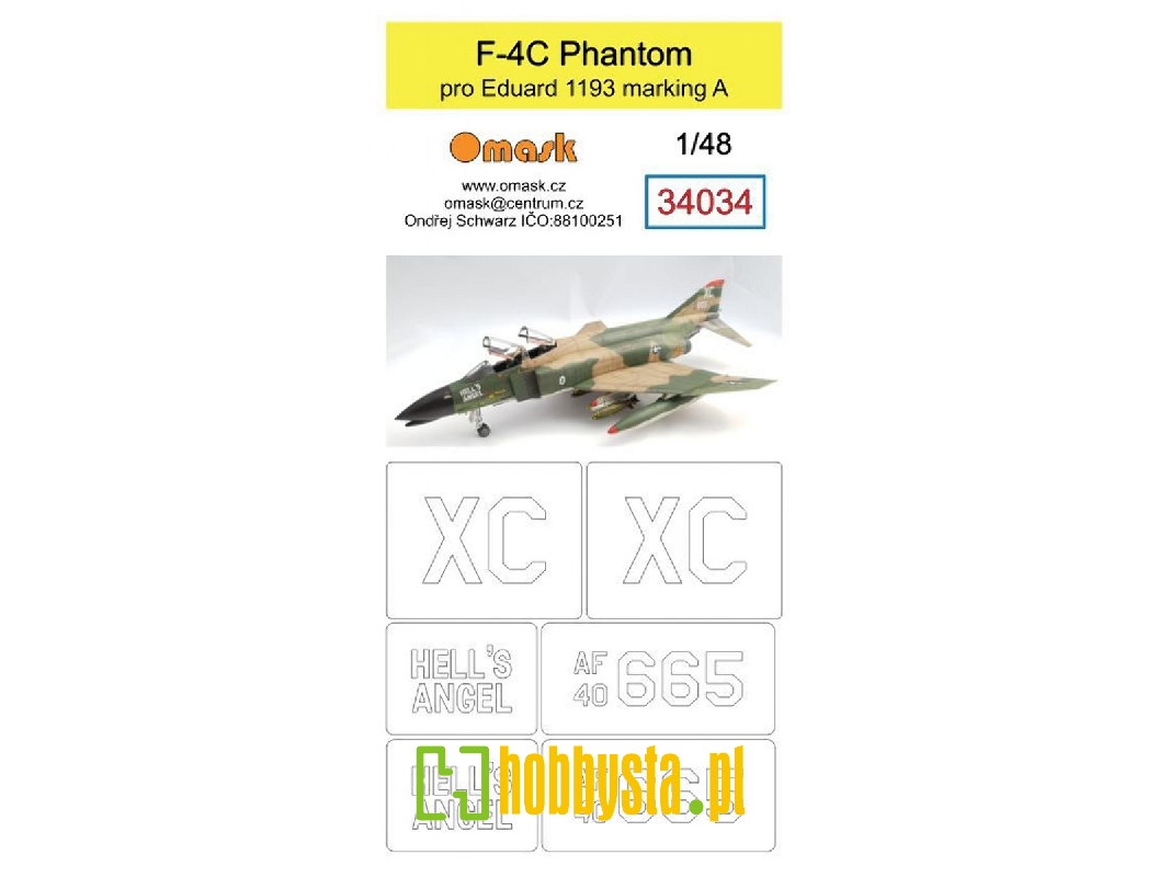 F-4c Phantom Mask (For Eduard 1193 Marking A) - image 1 F-4c Phantom Mask (For Eduard 1193 Marking A) - image 1