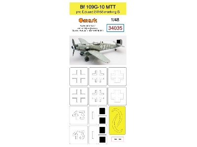 Bf 109g-10 Mtt Mask (For Eduard 84168 Marking B) - image 1