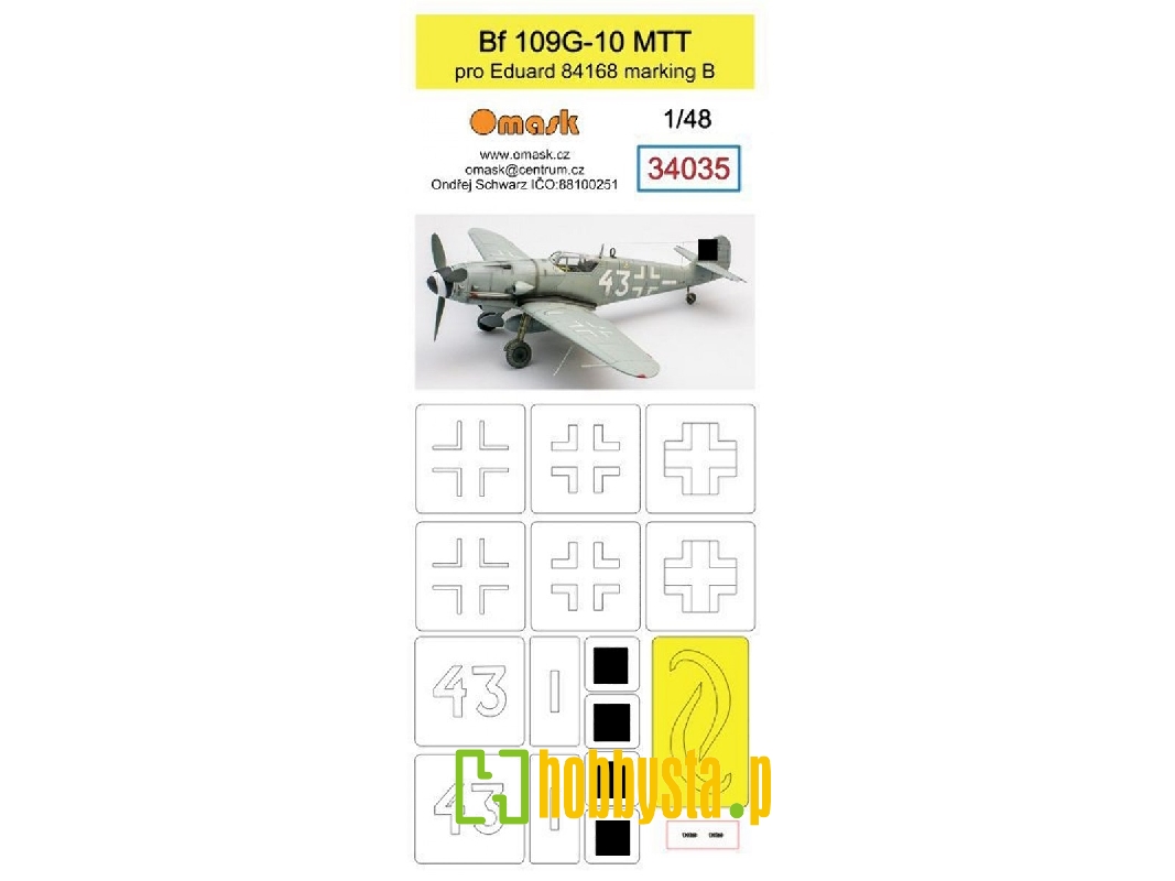 Bf 109g-10 Mtt Mask (For Eduard 84168 Marking B) - image 1 Bf 109g-10 Mtt Mask (For Eduard 84168 Marking B) - image 1