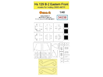 Hs 129 B-2 Eastern Front Mask (For Hobby 2000 48011) - image 1