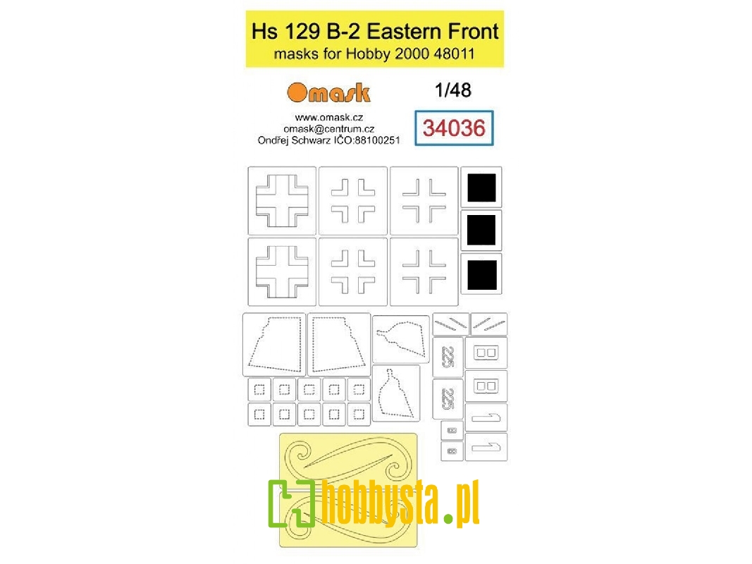 Hs 129 B-2 Eastern Front Mask (For Hobby 2000 48011) - image 1
