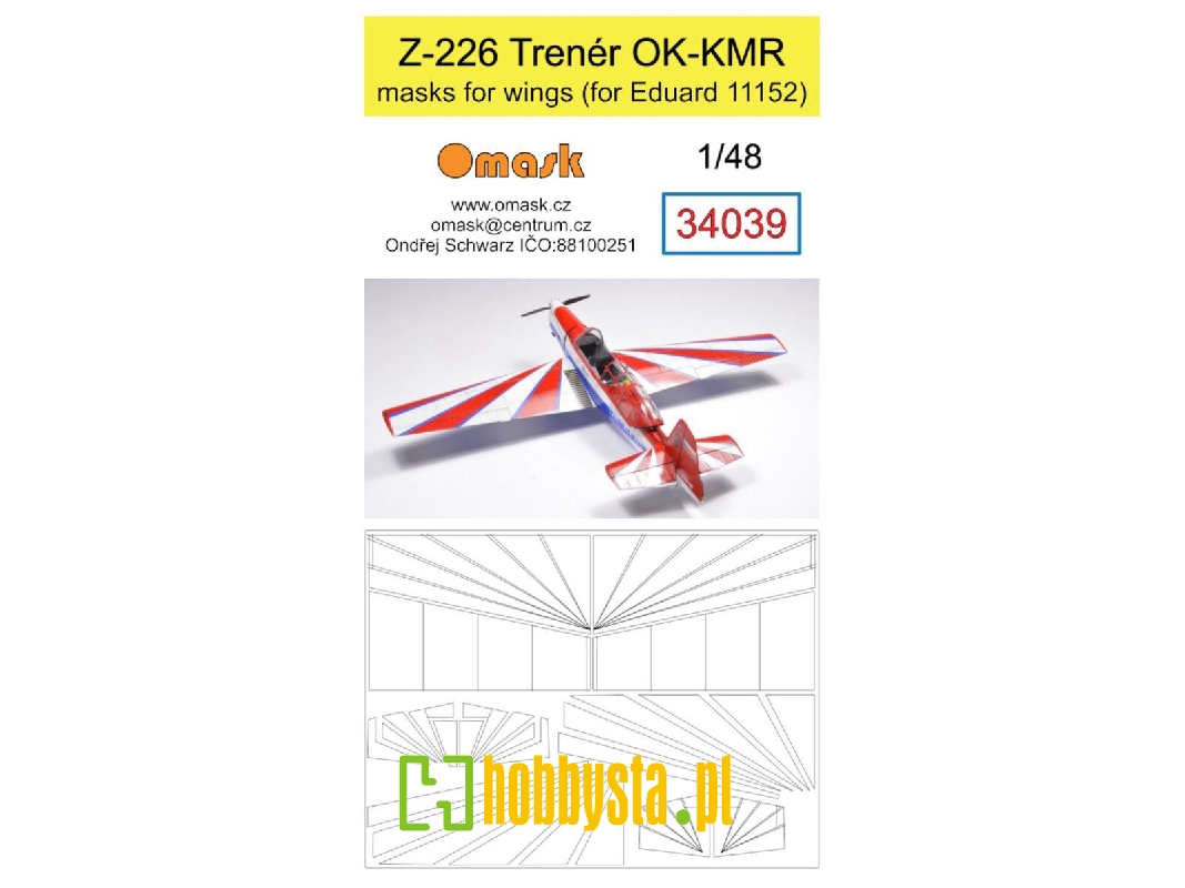 Z-226 Trener Ok-kmr Masks For Wings (Eduard 11143) - image 1 Z-226 Trener Ok-kmr Masks For Wings (Eduard 11143) - image 1