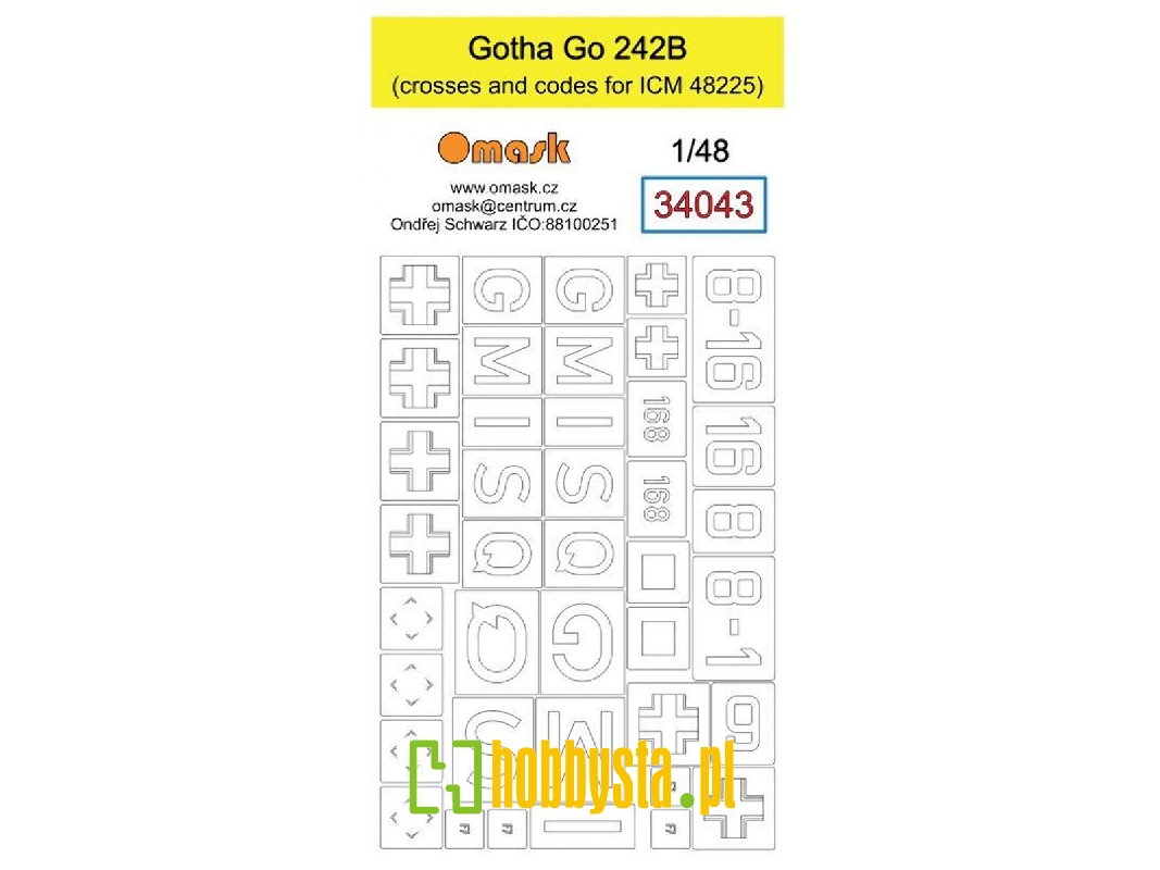Gotha Go 242b Mask (Crosses And Codes For Icm 48225) - image 1 Gotha Go 242b Mask (Crosses And Codes For Icm 48225) - image 1